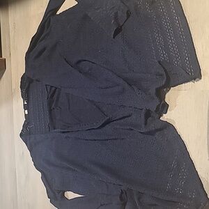A1. Dark blue knit cardigan